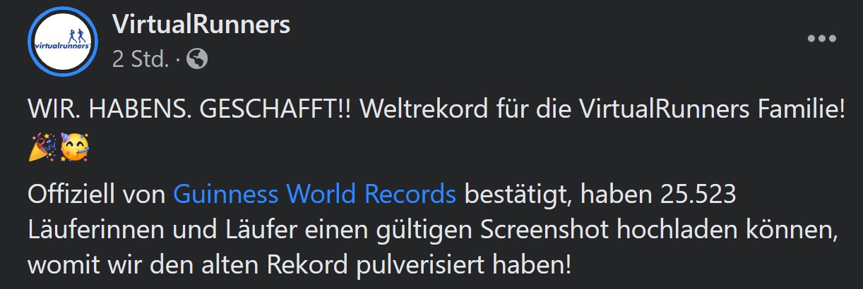 Weltrekord 2021 Bestätigung