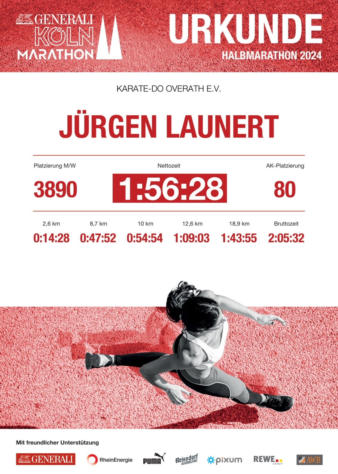 Köln Halbmarathon Urkunde