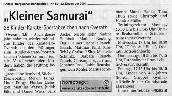 Kleiner Samurai 2004 BHB